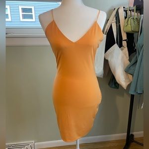 Orange Bodycon Mini Dress